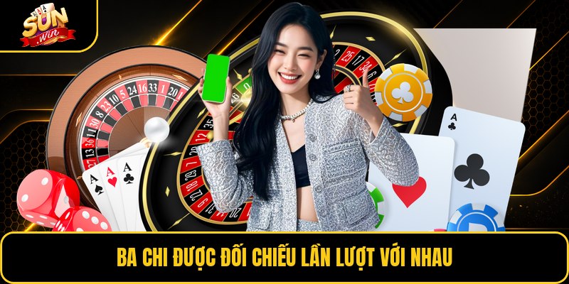 Ba chi được đối chiếu lần lượt với nhau
