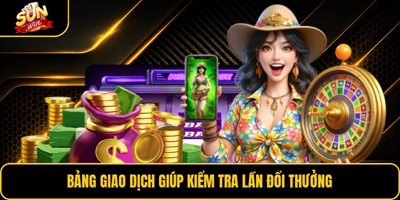 Bảng giao dịch giúp kiểm tra lần đổi thưởng